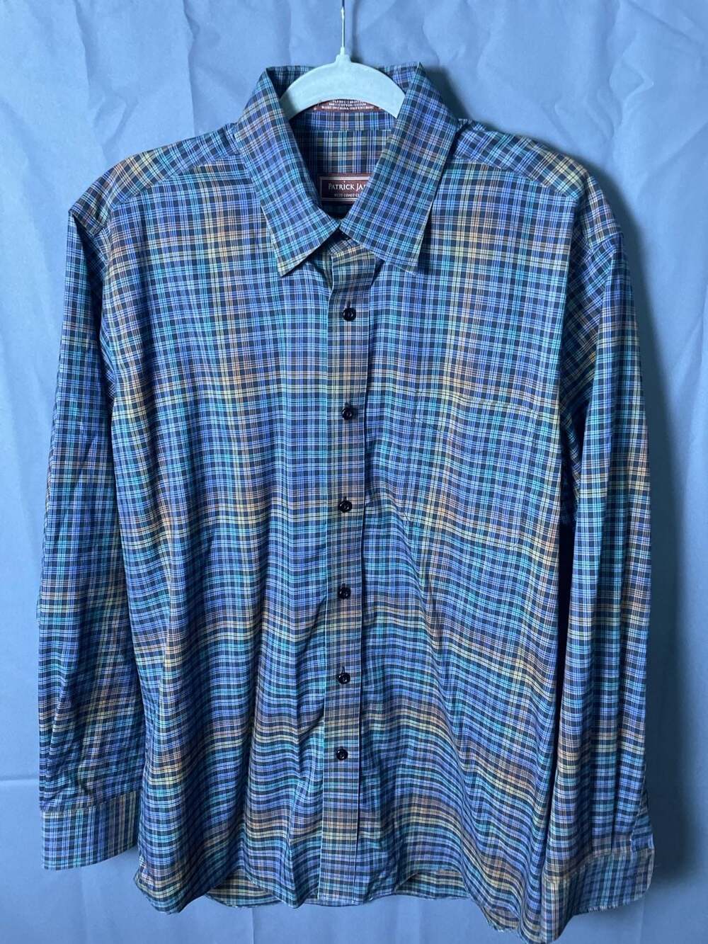 Wrinkle free Patrick James West Coast Classic Men's Long Sleeve Button-Up Plaid